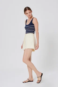 Wide-Hem Cotton Shorts